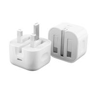 2 adaptadores USB C de 20 W PD cargador rápido tipo C UK para iPhone 15/15Plus /15 Pro Max /14/13/12/11Series/SE/iPad Pro/Air/Mini, Apple Watch/AirPods Pro, diseño compacto plegable (cable no incluido