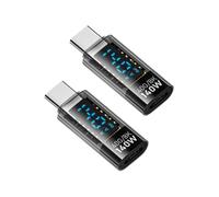 2 adaptadores USB C de 240 W, adaptador de extensión USB C macho a USB C hembra, probador de medidor de potencia tipo C con pantalla digital compatible con iPad Pro, iPhone 15 Pro Max, MacBook,