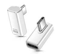 2 adaptadores USB C Extender 90 grados, 80 Gbps USB C macho a hembra adaptador de ángulo intermedio, conector de extensión Thunderbolt 5 de 240 W para iPhone 15/16, tableta, teléfonos, otros