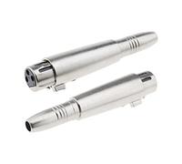2 adaptadores XLR de 3 pines a 1/4 de 3 pines XLR hembra a 6,35 mm hembra conector de conversión de enchufe mono estéreo micrófono adaptador convertidor de micrófono para micrófono audio plateado