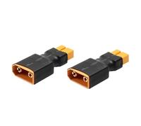 2 adaptadores XT60 M a XT30 F hembra, carcasa ignífuga | Plástico totalmente aislado, conexión segura, multifuncional, ideal para coches RC, drones FPV, aviones y baterías LiPo