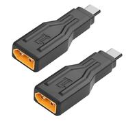 2 adaptadores XT60 macho a tipo C macho, conexión USB C a XT60, cable USB C, cargador USB C, adecuado para laptop, modelo, fuente de alimentación de almacenamiento de energía, teléfono celular, fuente