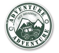 2 adhesivos de aventura todoterreno para coche, bicicleta, iPad, portátil, Land Rover Jeep 4x4#4189 (10 cm x 10 cm)