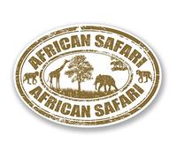 2 adhesivos de vinilo africano Safari para ordenador portátil, equipaje de viaje, etiqueta Africa #5530 (10 cm de ancho x 7 cm de alto)
