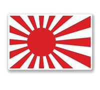 2 adhesivos de vinilo de Japón para coche, bicicleta, equipaje de viaje, bandera de sol naciente #4516 (10 cm de ancho x 6,6 cm de alto)