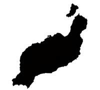 2 adhesivos de vinilo para el coche o la moto " LANZAROTE " Isla española, Sticker / Pegatina sin fondo (ca. 11 x 10 cm) (negro)