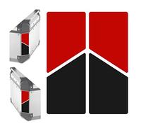 2 adhesivos reflectantes bicolores compatibles con Givi Monokey Trekker Outback Baúl de aluminio Top Case 37 42 48 L (rojo-negro)
