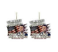 2 adornos de Justicia para Charlie Kirk, adorno en memoria de Charlie Kirk 2025, adorno de Navidad de CharlieKirk, un verdadero patriota, decoración colgante para árbol de Navidad, regalos de recuerdo