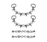 2 Adornos de Zapatos de Cadena de Clavos y Espina, Removibles DIY, Estilo Punk de Metal, para Cumpleaños, Festival, Fiesta, Talla Única