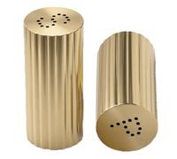 2 agitadores de condimentos, dispensadores de condimentos multifuncionales de acero inoxidable 304 para sal, chile en polvo, azúcar en polvo (Oro)