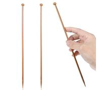2 agujas de tejer de bambú de 25 cm de largo, juego de agujas de tejer de madera, juego de agujas de una punta, adecuado para principiantes para tejer bufandas, gorros, mantas (4,5 mm)