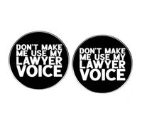 2 alfileres esmaltados divertidos con frase en inglés "Don't Make Me Use My Lawyer", insignias redondas de aleación para hombre y mujer, accesorios para ropa, mochila, sombrero, 3cm(1.2"), Metal, No