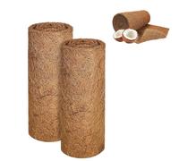 2 alfombrillas de coco para jardín, 100 x 30 cm, 100 % fibra de coco natural, protección para plantas de invierno, alfombrilla de coco para plantas en macetas, estera de tela, macetero, ventana, caja