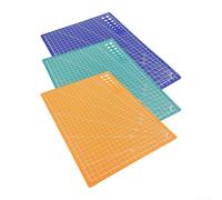2 alfombrillas de corte autorreparables para acolchar, papel de costura, tabla de cortar de PVC de doble cara con líneas de rejilla, tamaños disponibles A3/A4/A5 (2 piezas azules de 45 x 30 cm)