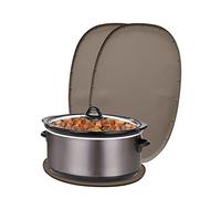 2 alfombrillas ovaladas resistentes al calor, almohadillas para ollas lentas compatibles con Crock-Pot/Elit Gourmet/Hami Beach, almohadilla de aislamiento térmico para 6-8 cuartos de galón (Marrón)