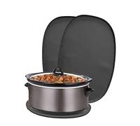 2 alfombrillas ovaladas resistentes al calor, almohadillas para ollas lentas compatibles con Crock-Pot/Elit Gourmet/Hami Beach, almohadilla de aislamiento térmico para 6-8 cuartos de galón (Negro)