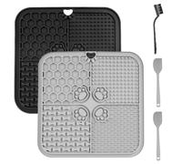 2 alfombrillas para perros y gatos, cachorros, alfombrillas para lamer gatos y perros con ventosas, alfombrilla para lamer para gatos, perros, mascotas, alimentación lenta, alimentador de baño para