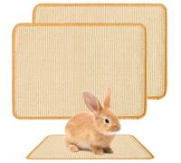 2 alfombrillas rascadoras para conejos, 40 × 30 cm, gato natural garras y cuidado dental, alfombrilla para cobayas, sisal, conejo, jaula, plantillas para morder, dormir y anidar