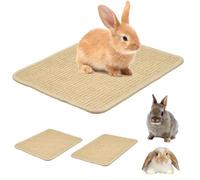 2 alfombrillas rascadoras para conejos, sisal natural para animales pequeños, jaula de conejo natural, sisal, alfombrilla rascadora, alfombra de sisal para conejos, hámsters, gatos (30 x 40 cm)