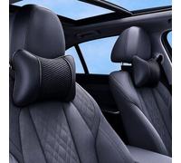 2 Almohadillas Cervicales para Peugeot Traveller L2 2016-2026+ | Malla Transpirable y Cuero PU Cojín Repoacabezas Alivia Fatiga de Conducción con Cinta Elástica de Alta Resistencia