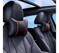 2 Almohadillas Cervicales para Skoda fabia /Roomster 2007-2015 | Malla Transpirable y Cuero PU Cojín Repoacabezas Alivia Fatiga de Conducción con Cinta Elástica de Alta Resistencia