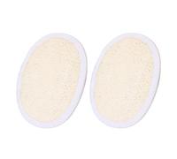 2 Almohadillas Exfoliantes de Lufa Cuerda para Baño Infantil | Fibras Naturales, Masaje Delicado, Limpieza Eficaz, Diseño Banda Elástica, Color Beige, Cuidado Diario Piel
