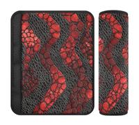 2 almohadillas para correa de hombro de coche, piel de serpiente, textura de piel de serpiente, color carmesí, protege tu cuello y hombros, almohadilla para cinturón de seguridad de coche, para bolsa