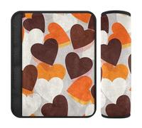 2 almohadillas para correas de hombro para coche, diseño de corazón degradado, color caqui y blanco, libera el estrés en tu cuello y hombros, funda para cinturón de seguridad para la mayoría de los