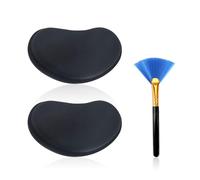 2 Almohadillas para la Muñeca, 1 Cepillo, Alfombrilla de Ratón, Reposamuñecas Ergonómico de Espuma Viscoelástica para Usuarios de Ordenadores de Larga Duración