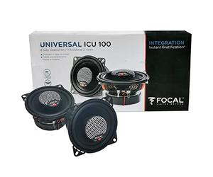 2 Altavoces coaxiales Compatible con Focal Universal ICU 100 ICU100 2 vías 10 cm 100 mm 4" diámetro 50 Watt rms 100 Watt MAX 4 Ohm 90.3 db spl, por par