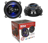 2 Altavoces Compatible con Boss Audio Systems BE524 BE 524 coaxial de 4 vías 5,25" 13,00 cm 130 mm 112 vatios rms 225 vatios máx 4 ohmios 90 db con led azu y suspensión de Goma, un par