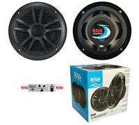 2 Altavoces Compatible con Boss Audio Systems MR6B Marino de Doble Cono 6.5" 16.50 cm 165 mm 90 vatios rms 180 vatios máx Waterproof Negro, por par + 5 Sticker Gratis