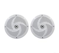 2 altavoces ultraplanos marinos, color blanco, 60 W, 90 dB, resistente al agua, para RV, barco, yate, piscina, exterior, aluminio, ABS, cable de rejilla
