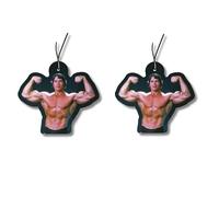 2 ambientadores con diseño de Arnold Schwarzenegger, ambientador, difusor de aroma, divertido ambientador, colgante para coche, coche, artículo de broma, 2 unidades