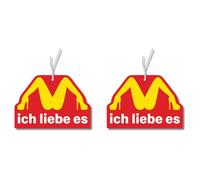 2 ambientadores con diseño de «Ich liebe es» para coche, ambientador, juego de artículos de broma