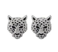 2 ambientadores de coche con diseño de leopardo de cristal plateado, clips de ventilación, ambientadores de coche para mujer, accesorios de coche brillantes para mujer