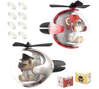 2 ambientadores piloto para automóvil, lindo oso, clip de ventilación para automóvil, difusor de salida de aire para automóvil, decoración de ventilación interior del automóvil (plateado + rojo)