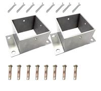 2 Anclajes de Hierro galvanizado de Alta Resistencia para Postes de Cerca: Soportes metálicos Resistentes para barandillas de Porche, Base Duradera de 120 x 80 mm para Mayor Estabilidad.