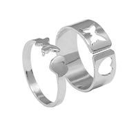 2 anillos abiertos de corazón de mariposa para mujeres, niñas, amantes de la joyería, añadir aspectos destacados del atuendo, como se describe