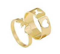 2 anillos abiertos de corazón de mariposa para mujeres, niñas, amantes de la joyería, añadir aspectos destacados del atuendo, como se describe