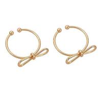 2 anillos clásicos con lazo simple y bonito, anillos ajustables de moda, anillos abiertos con personalidad para niñas y mujeres.