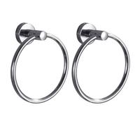 2 anillos colgantes de acero inoxidable, anillos colgantes para toalla de baño, toallero de metal, para colgar en la pared del baño, anillos colgantes de almacenamiento redondos para baño, cocina.