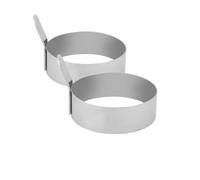 2 anillos de acero inoxidable para freír huevos, anillo redondo de acero inoxidable para panqueques, molde frito para tortilla de desayuno (L)