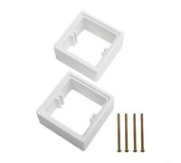 2 anillos de extensión espaciadores de enchufe único de 40 mm de profundidad para 1 placa de cubierta de interruptor de luz de pandilla con tornillos de montaje de 60 mm, esquinas redondeadas medianas