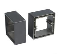 2 anillos de extensión espaciadores de enchufe único de 40 mm de profundidad para 1 placa de cubierta de interruptor de luz de pandilla con tornillos de montaje de 60 mm, material ABS, esquinas