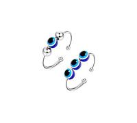 2 anillos de mal de ojo para mujeres y hombres, anillos de ojo azul ajustables para la ansiedad, amuleto abierto personalizado, anillo de buena suerte, joyería de mal de ojo, regalos para mujeres