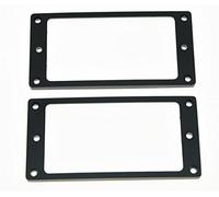 2 anillos de montaje de pastilla Humbucker de metal negro con fondo plano