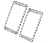 2 anillos envolventes Humbucker para guitarra eléctrica, se adapta a externo estándar de 92 x 46 mm e interno de 70 x 39 mm con 4 mm de profundidad (plateado)