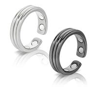 2 anillos magnéticos para mujer y hombre, Vital Ring Magnetfeldtherapie, 4 imanes ultrafuertes, anillos magnéticos para mujer, anillo vital, anillos magnéticos para mujer, menopausia para un mejor