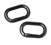 2 anillos ovalados multifuncionales con hebillas de metal con resorte, anillos ovalados, clips de hebilla, para monederos, Negro pistola, 6 points
